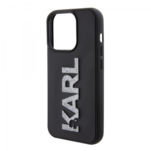 Karl Lagerfeld “Karl 3D Logo Glitter Cover” Hard Case Θήκη προστασίας από σιλικόνη – iPhone 15 Pro Glitter / Black #KLHCP15L3DMBKCK