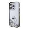 Karl Lagerfeld Ikonik Case Choupette Θήκη προστασίας από Liquid σιλικόνη – iPhone 15 Pro Clear / Silver Glitter #KLHCP15LLKCNSK