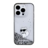 Karl Lagerfeld Ikonik Case Choupette Θήκη προστασίας από Liquid σιλικόνη – iPhone 15 Pro Clear / Silver Glitter #KLHCP15LLKCNSK