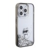 Karl Lagerfeld Ikonik Case Choupette Θήκη προστασίας από Liquid σιλικόνη – iPhone 15 Pro Clear / Silver Glitter #KLHCP15LLKCNSK