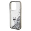 Karl Lagerfeld Ikonik Case Choupette Θήκη προστασίας από Liquid σιλικόνη – iPhone 15 Pro Clear / Silver Glitter #KLHCP15LLKCNSK