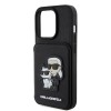 Karl Lagerfeld Karl+Choupette Saffiano Cardslots & Stand Case Θήκη προστασίας από δερματίνη με υποδοχή για κάρτες και stand– iPhone 15 Pro Black #KLHCP15LSAKCSCK