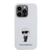 Karl Lagerfeld Ikonik Metal Pin Hard Case Θήκη προστασίας από σιλικόνη – iPhone 15 Pro White #KLHCP15LSMHKNPH