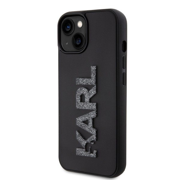 Karl Lagerfeld “Karl 3D Logo Glitter Cover” Hard Case Θήκη προστασίας από σιλικόνη – iPhone 15 Glitter / Black #KLHCP15S3DMBKCK