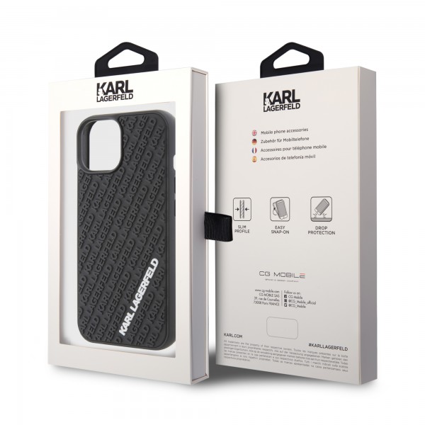 Karl Lagerfeld “Karl 3D Logo Cover” Hard Case Θήκη προστασίας από σιλικόνη – iPhone 15 Black #KLHCP15S3DMKRLK