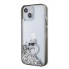 Karl Lagerfeld Ikonik Case Choupette Θήκη προστασίας από Liquid σιλικόνη – iPhone 15 Clear / Silver Glitter #KLHCP15SLKCNSK