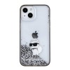 Karl Lagerfeld Ikonik Case Choupette Θήκη προστασίας από Liquid σιλικόνη – iPhone 15 Clear / Silver Glitter #KLHCP15SLKCNSK