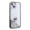 Karl Lagerfeld Ikonik Case Choupette Θήκη προστασίας από Liquid σιλικόνη – iPhone 15 Clear / Silver Glitter #KLHCP15SLKCNSK