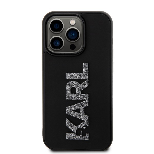 Karl Lagerfeld “Karl 3D Logo Glitter Cover” Hard Case Θήκη προστασίας από σιλικόνη – iPhone 15 Pro Max Glitter / Black #KLHCP15X3DMBKCK