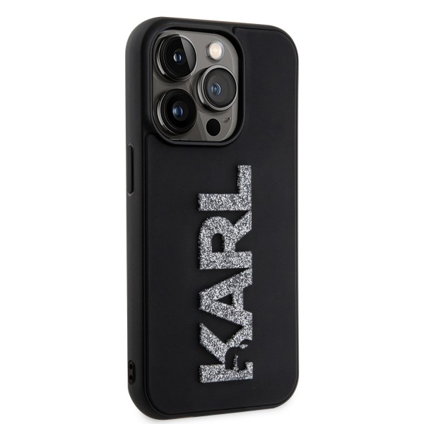 Karl Lagerfeld “Karl 3D Logo Glitter Cover” Hard Case Θήκη προστασίας από σιλικόνη – iPhone 15 Pro Max Glitter / Black #KLHCP15X3DMBKCK