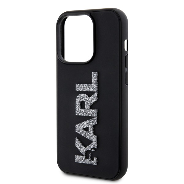 Karl Lagerfeld “Karl 3D Logo Glitter Cover” Hard Case Θήκη προστασίας από σιλικόνη – iPhone 15 Pro Max Glitter / Black #KLHCP15X3DMBKCK