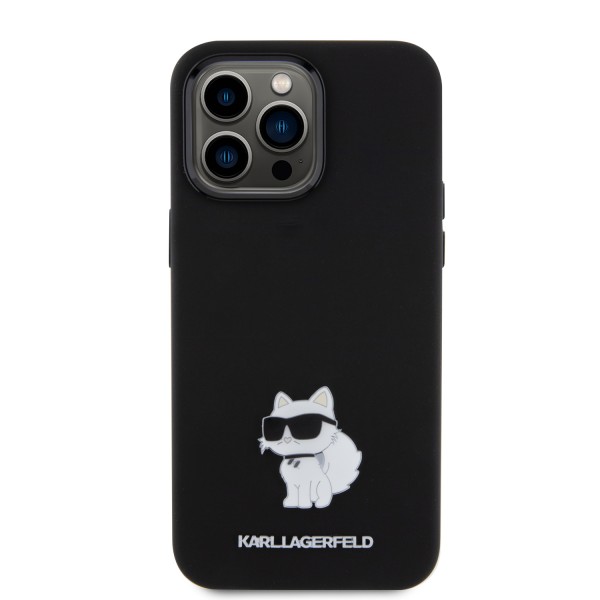 Karl Lagerfeld Choupette Metal Pin Hard Case Θήκη προστασίας από σιλικόνη – iPhone 15 Pro Max Black #KLHCP15XSMHCNPK