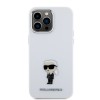 Karl Lagerfeld Ikonik Metal Pin Hard Case Θήκη προστασίας από σιλικόνη – iPhone 15 Pro Max White #KLHCP15XSMHKNPH