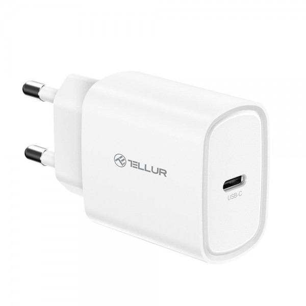 Tellur Οικιακός Φορτιστής USB-C με PD 3.0 (PD3.0 20W) σε λευκό χρώμα (TLL151421)