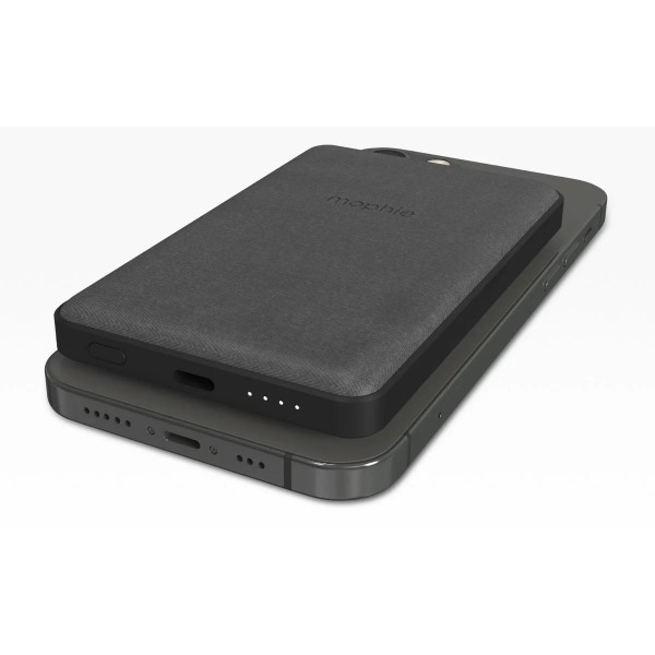 Mophie Snap+ Juice Pack Mini Μαγνητικό Powerbank 5.000 mAh με ενσωματωμένο Snap Adapter και υποστήριξη Qi & MagSafe σε χρώμα μαύρο