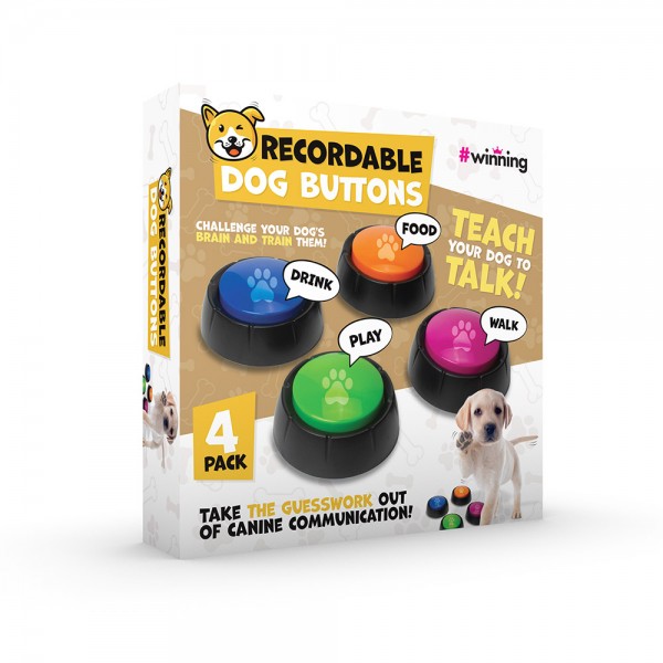 Recordable Dog Buttons Set 4 – Εγγράψιμο Κουμπί Σκύλου #94120