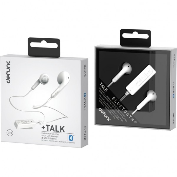 Defunc PLUS TALK In-Ear Bluetooth Earbuds Ασύρματα Ακουστικά σε λευκό χρώμα