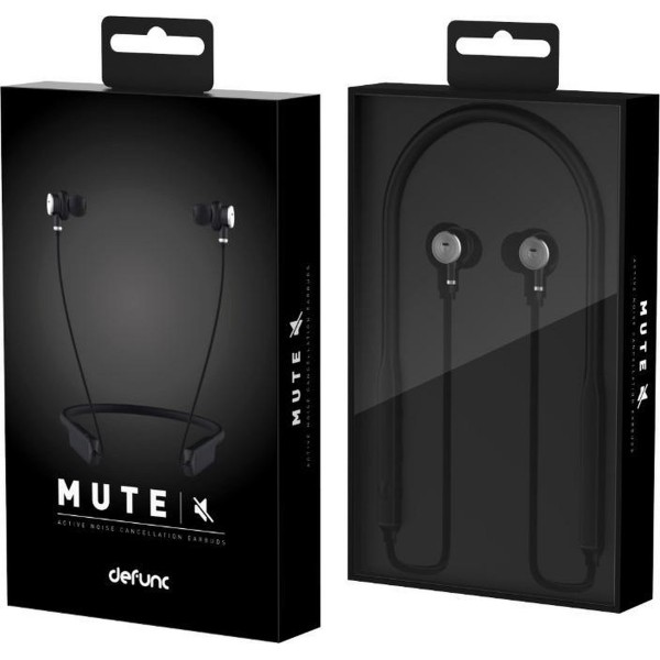 Defunc MUTE Neck-band Earbuds Ασύρματα Ακουστικά με Active Noise Cancellation σε μαύρο χρώμα