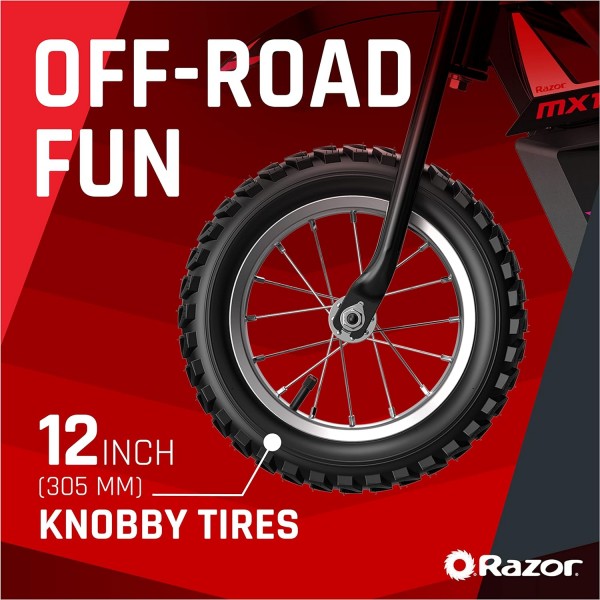 Razor MX125 Dirt Rocket Ηλεκτρικό Micro Bike μέγιστης ταχύτητας 13 km/h σε χρώμα μαύρο/λευκό