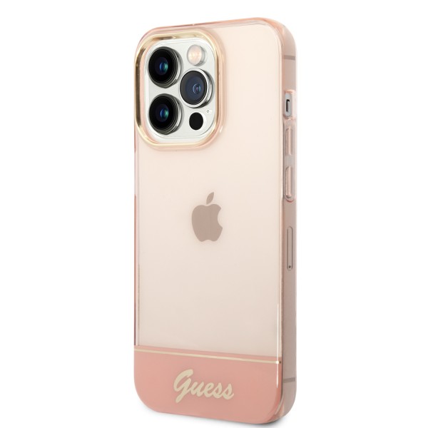 Guess Translucent Hard Case Θήκη προστασίας με διάφανο σχεδιασμό – iPhone 14 Pro Max (pink)