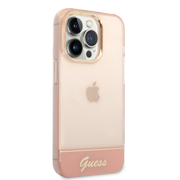 Guess Translucent Hard Case Θήκη προστασίας με διάφανο σχεδιασμό – iPhone 14 Pro Max (pink)