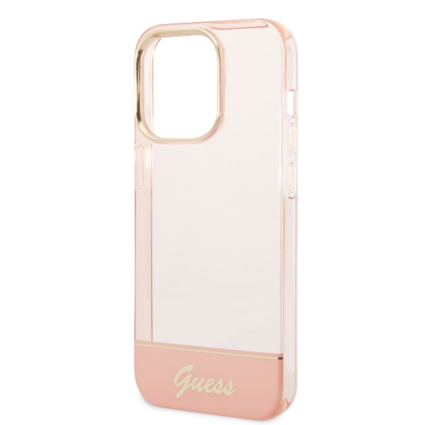 Guess Translucent Hard Case Θήκη προστασίας με διάφανο σχεδιασμό – iPhone 14 Pro Max (pink)