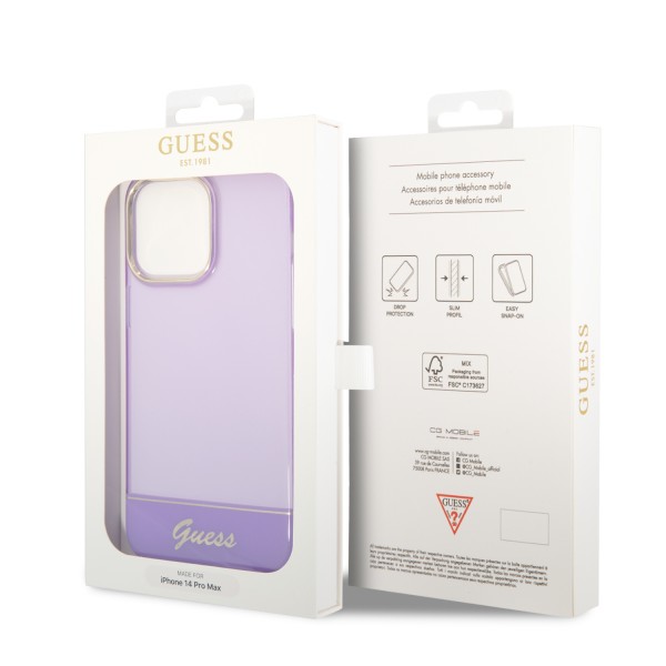 Guess Translucent Hard Case Θήκη προστασίας με διάφανο σχεδιασμό – iPhone 14 Pro Max (purple)