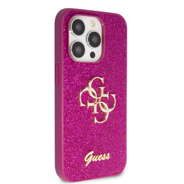 Guess Fixed Glitter 4G Logo Case Θήκη προστασίας από σιλικόνη – iPhone 15 Pro (Purple – GUHCP15LHG4SGU)