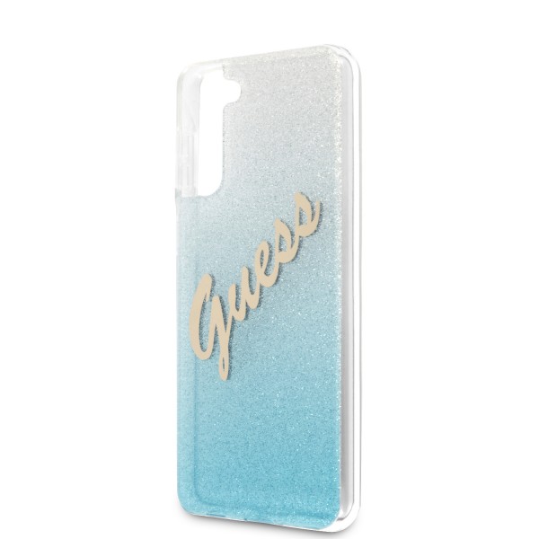 Guess Glitter Gradient Script Logo Θήκη προστασίας από σιλικόνη – Samsung Galaxy S21 Plus (Blue/Glitter)