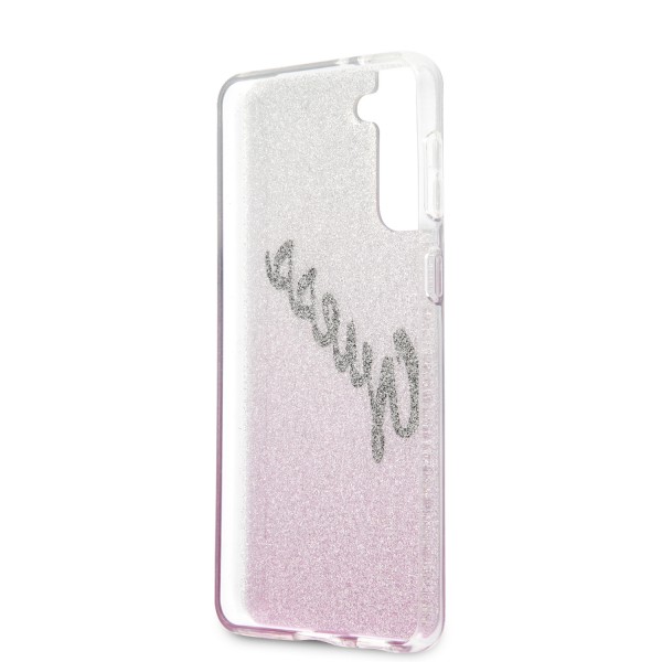 Guess Glitter Gradient Script Logo Θήκη προστασίας από σιλικόνη – Samsung Galaxy S21 Plus (Pink/Glitter)