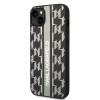 Karl Lagerfeld Monogram Stripe Back Cover PU Leather Case Θήκη προστασίας από δερματίνη – iPhone 14 Plus (Γκρι - KLHCP14MPGKLSKG)