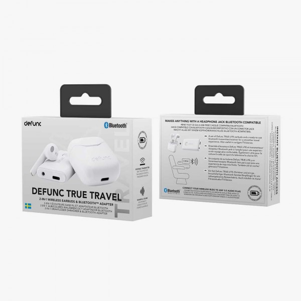 Defunc TRUE TRAVEL Kit Bluetooth 5.3 Ασύρματα True Wireless Ακουστικά με θήκη (Λευκό)