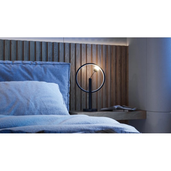 DesignNest Enso Floating Lamp Σφαιρική διακοσμητική λάμπα διαμέτρου 30 εκατοστών με ροοστάτη αφής (Μαύρο)