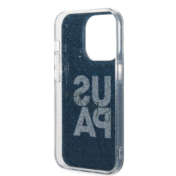 U.S. Polo Assn. Hard Case IML Glitter Script – Θήκη προστασίας από σιλικόνη iPhone 15 Pro (Navy – USHCP15LUGLV)