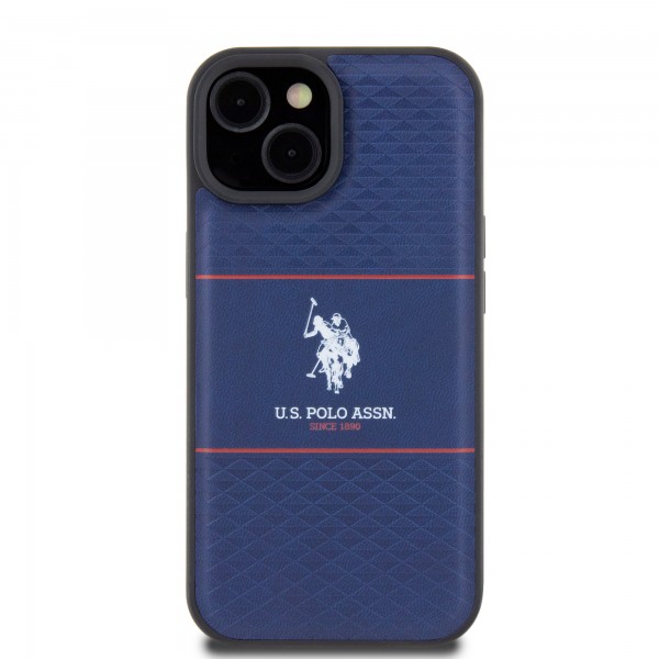 U.S. Polo Assn. HC PU Pattern Stripe – Θήκη προστασίας από σιλικόνη iPhone 15 (Navy – USHCP15SPTRV)