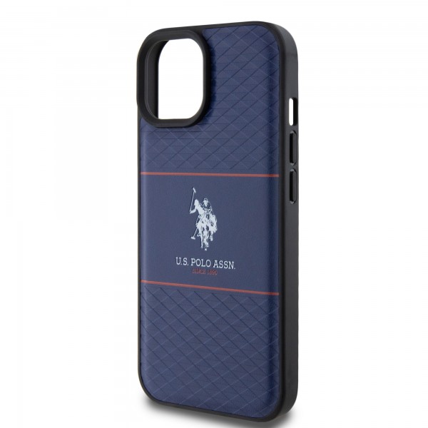 U.S. Polo Assn. HC PU Pattern Stripe – Θήκη προστασίας από σιλικόνη iPhone 15 (Navy – USHCP15SPTRV)