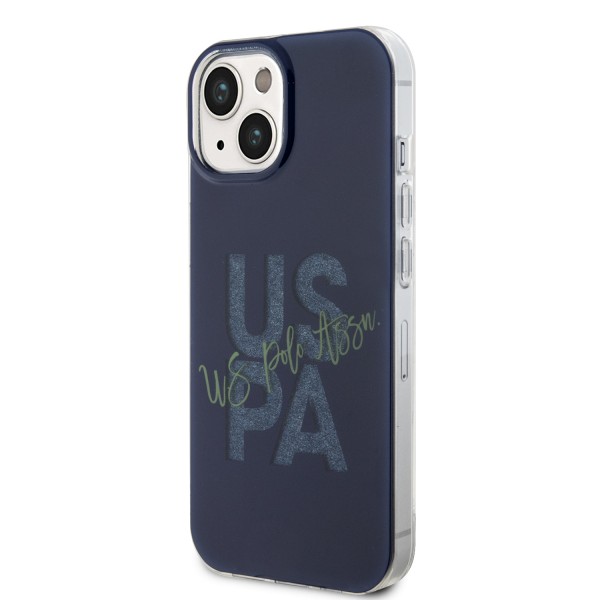 U.S. Polo Assn. Hard Case IML Glitter Script – Θήκη προστασίας από σιλικόνη iPhone 15 (Navy – USHCP15SUGLV)