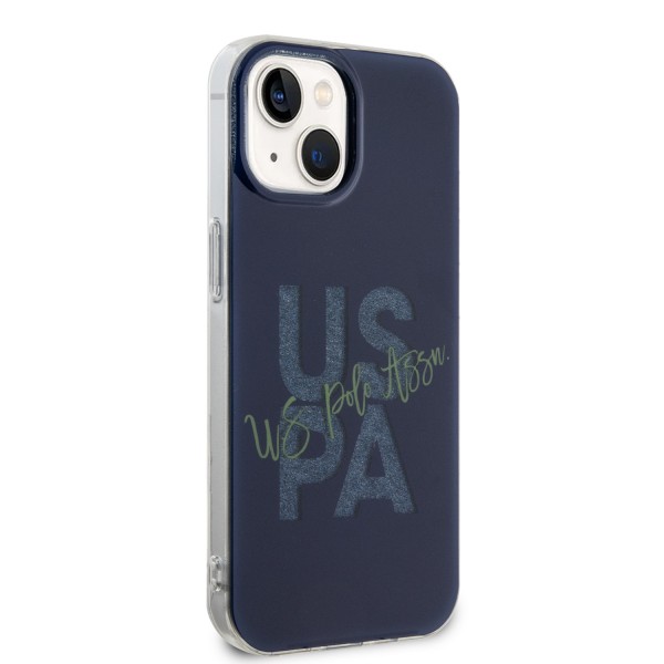 U.S. Polo Assn. Hard Case IML Glitter Script – Θήκη προστασίας από σιλικόνη iPhone 15 (Navy – USHCP15SUGLV)