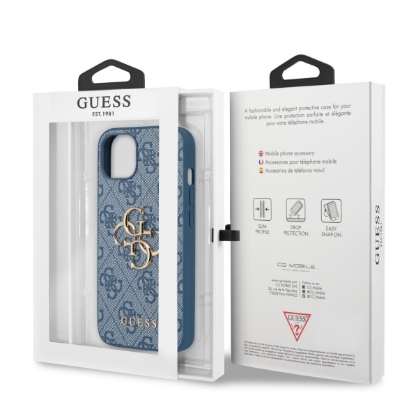 Guess “4G Logo Collection” Hard Case PU Leather Θήκη προστασίας από δερματίνη – iPhone 11 (Μπλε)