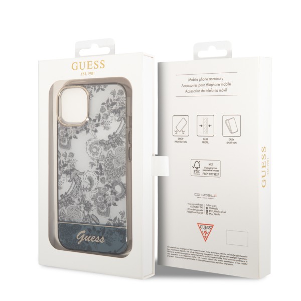 Guess “Porcelain Collection” Hard Case Θήκη προστασίας από σκληρό πλαστικό – iPhone 14 Plus (Γκρι – GUHCP14MHGPLHG)