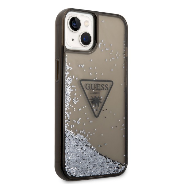 Guess “Metallic Triangle Glitter Logo Collection” Θήκη προστασίας από σιλικόνη – iPhone 14 Plus (Black – GUHCP14MLFCTPK)