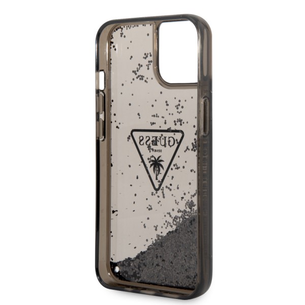 Guess “Metallic Triangle Glitter Logo Collection” Θήκη προστασίας από σιλικόνη – iPhone 14 Plus (Black – GUHCP14MLFCTPK)