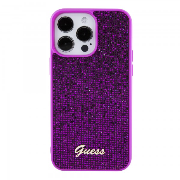 Guess “Disco Script Metal Logo Collection” Θήκη προστασίας για iPhone 14 Pro Max (Φουξια – GUHCP14XPMSDGSF)