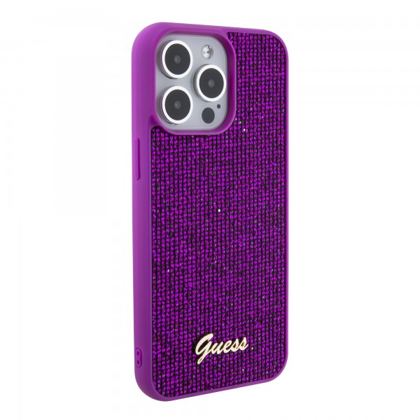 Guess “Disco Script Metal Logo Collection” Θήκη προστασίας για iPhone 14 Pro Max (Φουξια – GUHCP14XPMSDGSF)