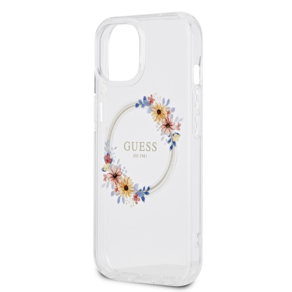 Guess “Flowers Wreath Collection” MagSafe Hard Case Θήκη προστασίας από σκληρό πλαστικό – iPhone 14 (Διάφανο – GUHMP14SHFWFCT)