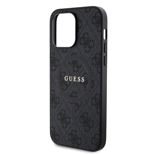 Guess “4G Logo Collection” MagSafe Ring Stand Hard Case Θήκη προστασίας από δερματίνη – iPhone 14 Pro Max (Μαύρο – GUHMP14XG4GFRK)