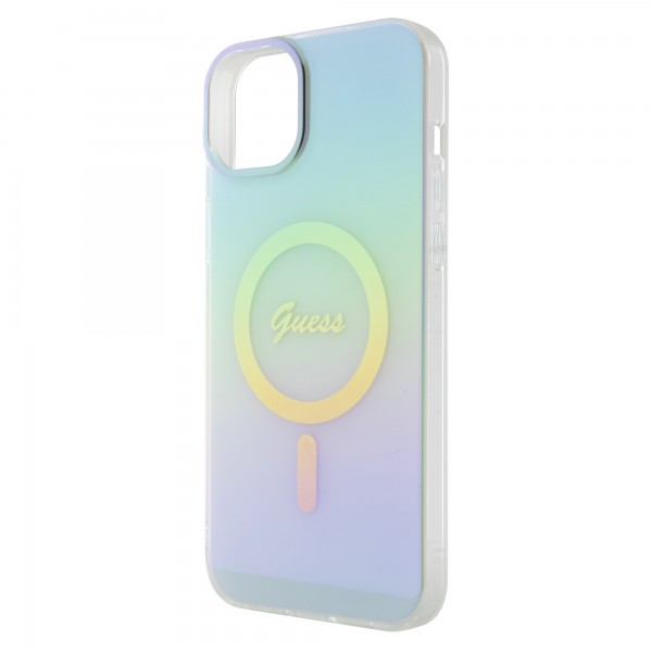 Guess Iridescent Magsafe Case Πολύχρωμη θήκη προστασίας από σκληρό πλαστικό – iPhone 15 Plus (Rainbow Purple – GUHMP15MHITSQ)