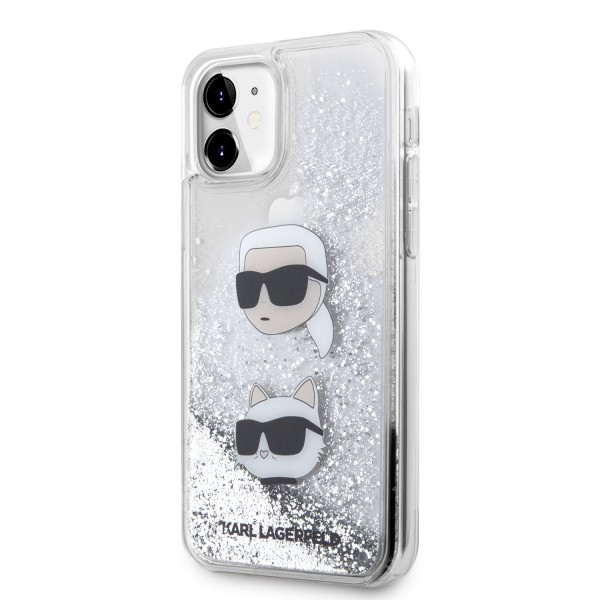 Karl Lagerfeld Karl + Choupette Liquid Glitter Case Θήκη προστασίας από σιλικόνη – iPhone 11 (Black – KLHCN61LDHKCNS)