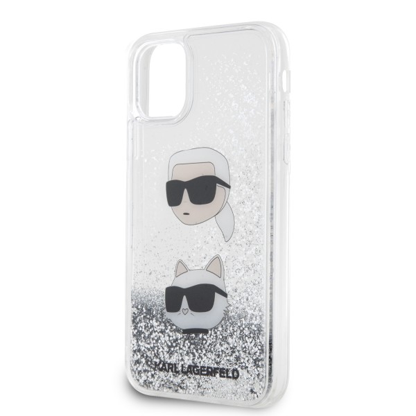 Karl Lagerfeld Karl + Choupette Liquid Glitter Case Θήκη προστασίας από σιλικόνη – iPhone 11 (Black – KLHCN61LDHKCNS)