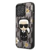 Karl Lagerfeld Flower Mono Ikonik Patch Case Θήκη προστασίας από δερματίνη – iPhone 13 Pro (Γκρι – KLHCP13LPMNFIK1)